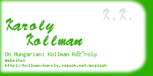 karoly kollman business card